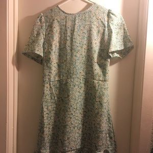 SHEIN BLUE FLORAL BABY DOLL DRESS SIZE S